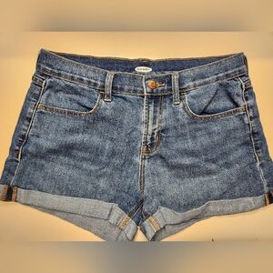 Old Navy Medium Blue Denim Roll-Cuff Jean Shorts